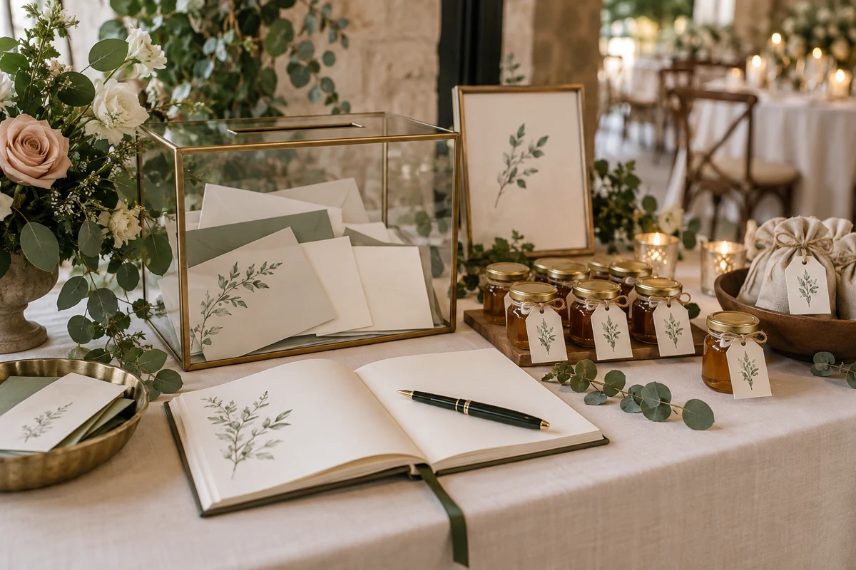 Realistic wedding editorial photograph illustrating wedding registry ideas