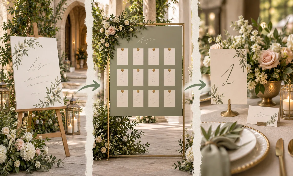 Step-by-step visual guide for wedding welcome sign